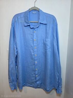 CP Shades Men's Linen Shirt XL Blue Made in USA Resort Beach Oversized